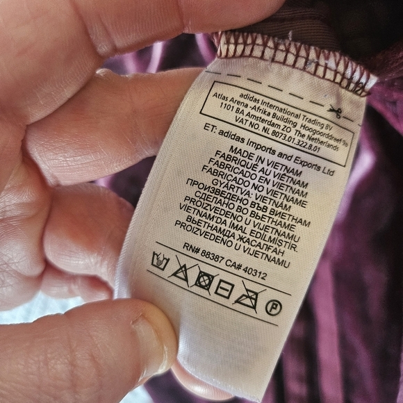 VGUC Adidas Velvet Vibes SST Track Pant Purple Plum Burgundy Women Small - Picture 12 of 16